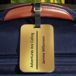 Enkel Elegant Falsk Guld Trendig Personlig Namn Bagagebricka