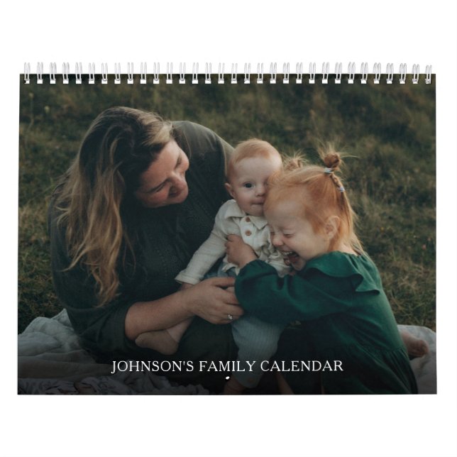 Enkel Elegant Familjefoto Kalender (Omslag)