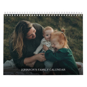 Enkel Elegant Familjefoto Kalender