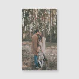 Enkel Elegant Familjefoto Present Frysmagnet