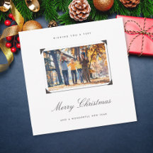 Enkel Elegant-familjens foto-God jul