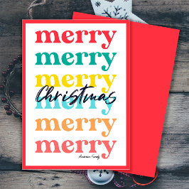 Enkel Elegant Färgfläckad God jul Julkort