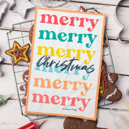 Enkel Elegant Färgglad Orange God Jul Kökshandduk