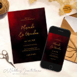 Enkel Elegant Faux Guld-skript Röd svart Bröllop Inbjudningar<br><div class="desc">Inbjudan dina gäster i verkligt opulent stil med våra gamla enkla Elegant Faux Guld Script Red Black Wedding-inbjudningar. Alla inbjudningskomponenter är sofistikerade och grandeur. De har konstruerats noggrant med kärlek av Mylini Design. Öga-tagningsmönstret för faux-guld, som är riktat mot en romantisk röd och svart bakgrund, ger en unik, lyxig känsla....</div>