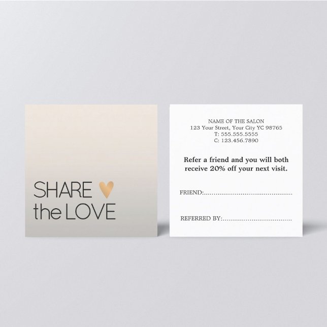 Enkel Elegant Faux Silver Guld Heart Rabattkort (Skapare uppladdad)