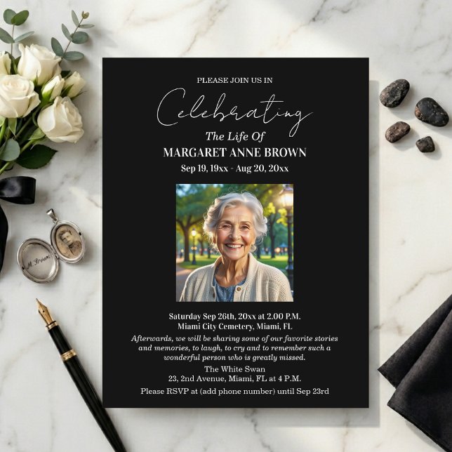 Enkel Elegant Firande Av Livet Foto  Vykort (Skapare uppladdad)