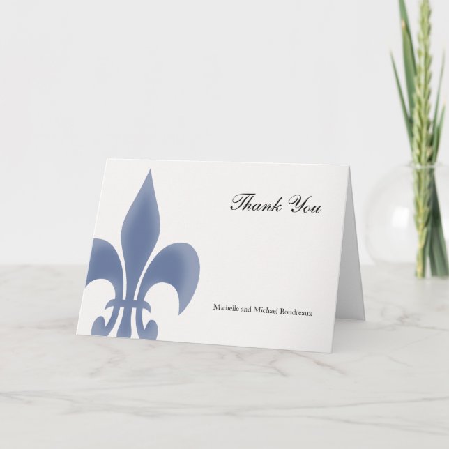 Enkel Elegant Fleur de Lis Tack Kort (Framsida)