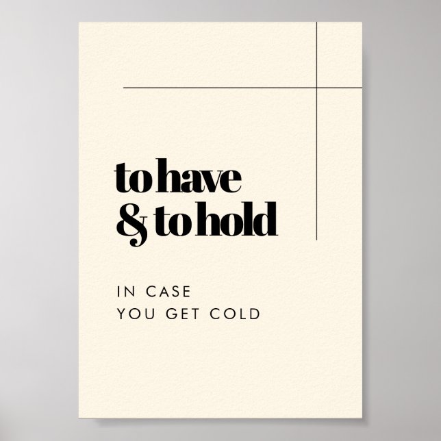Enkel elegant för att ha och hålla Bröllop Blanket Poster (Framsidan)