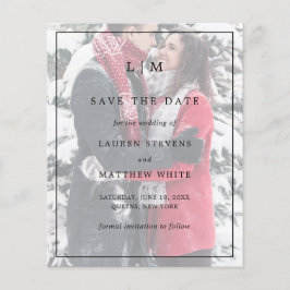 Enkel Elegant för foto Bröllop spara datum Flygblad