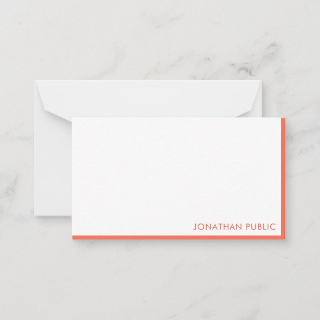 Enkel Elegant för handskrivet skriptmonogram Anteckningskort (Framsida)