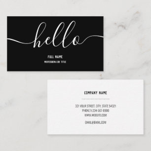 Enkel Elegant för Hej, minimalistisk Professionel Visitkort