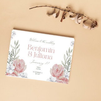 Enkel Elegant för klassisk Blommigt Inbjudningar