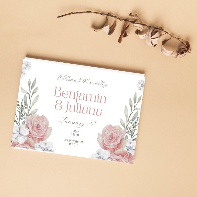 Enkel Elegant för klassisk Blommigt Inbjudningar (Skapare uppladdad)