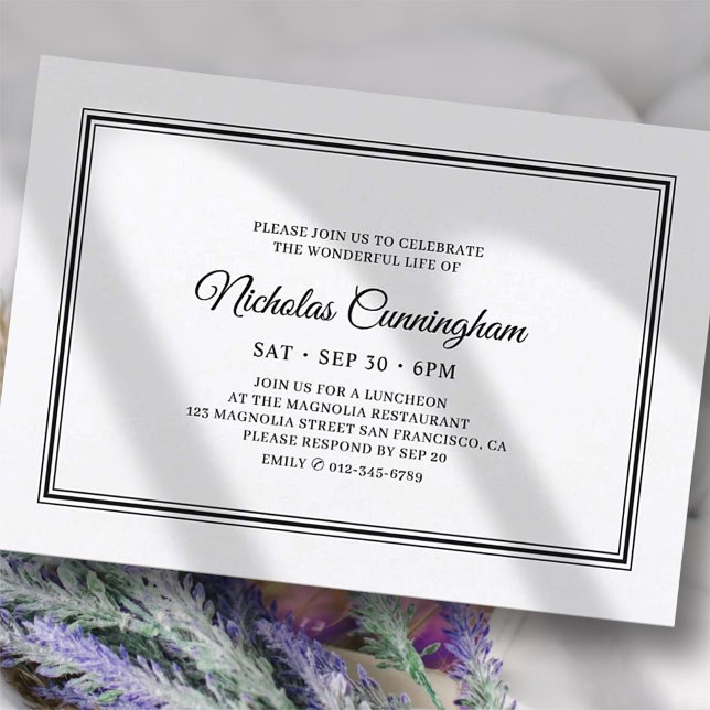 Enkel Elegant för minnesfunktionalitet Inbjudningar (Skapare uppladdad)