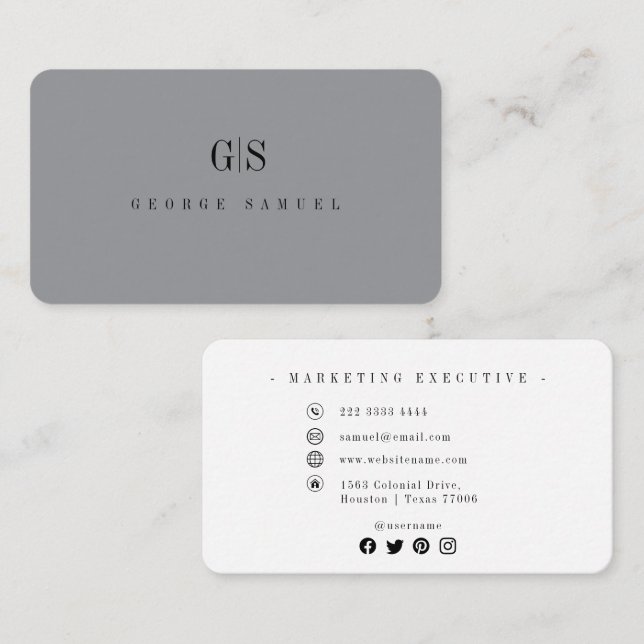 Enkel Elegant för Professionell anställer Namn-job Visitkort (Fram/baksida)