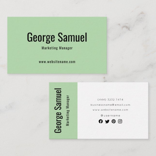 Enkel Elegant för Professionell anställer Namn-job Visitkort (Fram/baksida)