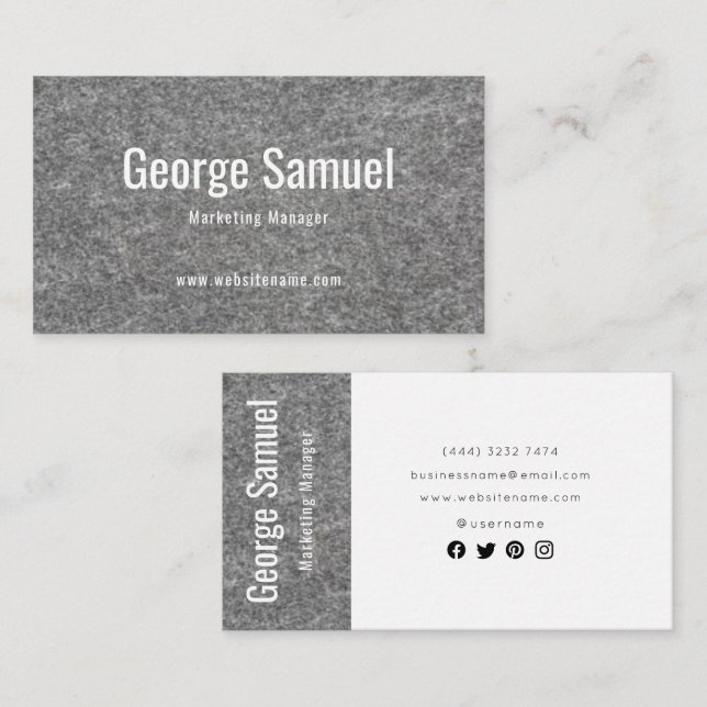 Enkel Elegant för Professionell anställer Namn-job Visitkort (Fram/baksida)