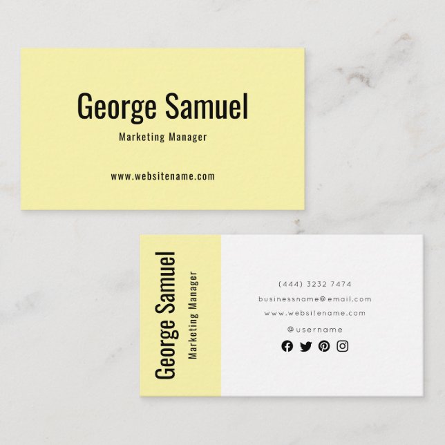 Enkel Elegant för Professionell anställer Namn-job Visitkort (Fram/baksida)