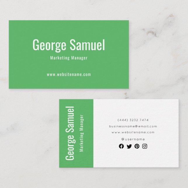 Enkel Elegant för Professionell anställer Namn-job Visitkort (Fram/baksida)