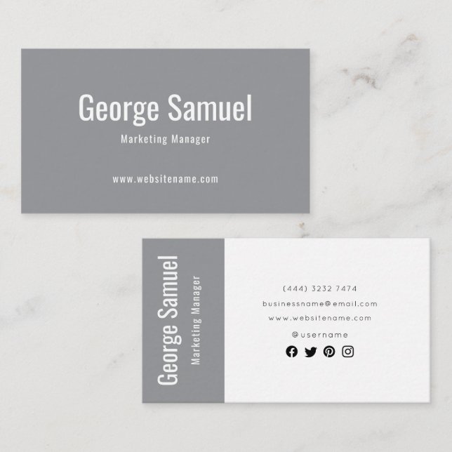 Enkel Elegant för Professionell anställer Namn-job Visitkort (Fram/baksida)