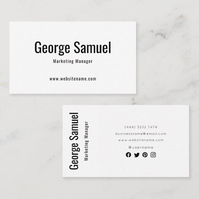 Enkel Elegant för Professionell anställer Namn-job Visitkort (Fram/baksida)