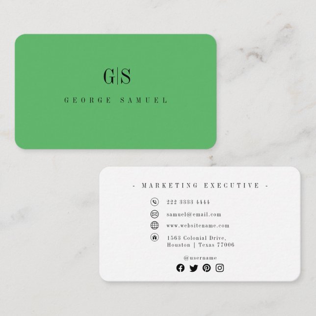 Enkel Elegant för Professionell anställer Namn-job Visitkort (Fram/baksida)