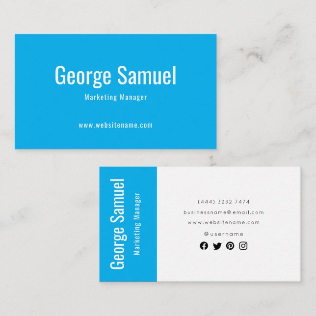 Enkel Elegant för Professionell anställer Namn-job Visitkort (Fram/baksida)