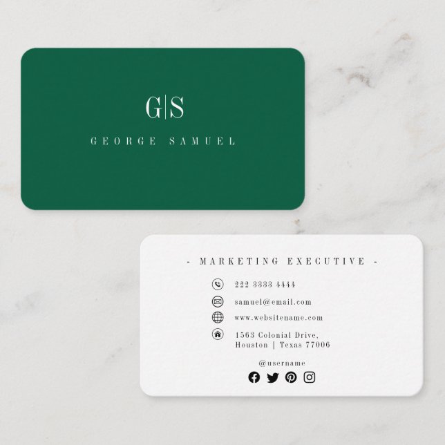 Enkel Elegant för Professionell anställer Namn-job Visitkort (Fram/baksida)