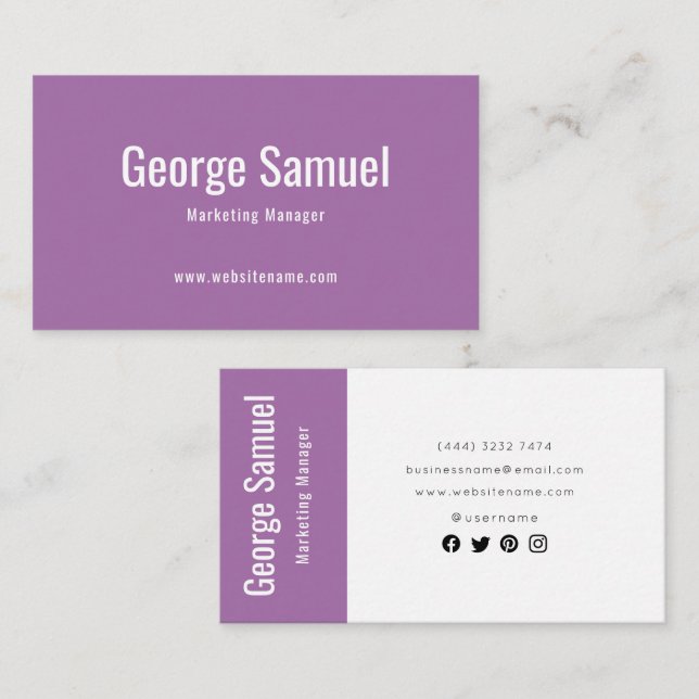 Enkel Elegant för Professionell anställer Namn-job Visitkort (Fram/baksida)