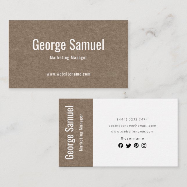 Enkel Elegant för Professionell anställer Namn-job Visitkort (Fram/baksida)