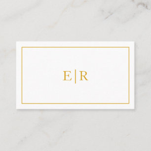 Enkel Elegant för Professionell i Guld Monogram Visitkort