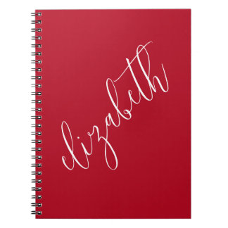 Enkel Elegant för Scarlen Red and White Script-tec Anteckningsbok