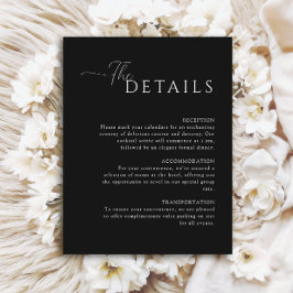 Enkel Elegant för svartvit bröllop Tilläggskort