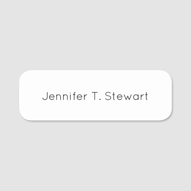 Enkel Elegant för vit Professionell Namnbricka (Framsida)