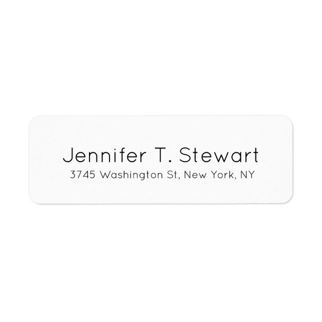 Enkel Elegant för vit Professionell Returadress Etikett (Framsidan)