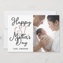 Enkel Elegant första mors dag En bild Julkort