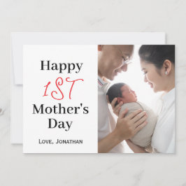 Enkel Elegant första mors dag Ett Foto Julkort