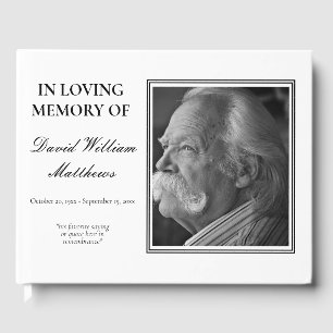 Enkel Elegant, foto B W-beskärning Funeral Gästböcker