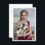 Enkel Elegant Foto Bat mitzvah födelsedag Tack Kort<br><div class="desc">Ett kort med enkel Elegant Foto Bat mitzvah födelsedagstack.. med eleganten Tack i det vita kalligrafiskriptet på framsidan med personligen på baksidan. Anpassa genom att redigera texten i textrutorna. Designad av ©Evco Studio www.zazzle.com/store/evcostudio</div>