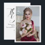 Enkel Elegant Foto Bat mitzvah födelsedag Tack Kort<br><div class="desc">Ett kort med enkel Elegant Foto Bat mitzvah födelsedagstack.. med eleganten Tack i det vita kalligrafiskriptet på framsidan med personligen på baksidan. Anpassa genom att redigera texten i textrutorna. Designad av ©Evco Studio www.zazzle.com/store/evcostudio</div>