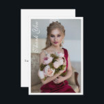 Enkel Elegant Foto Bat mitzvah födelsedag Tack Kort<br><div class="desc">Ett kort med enkel Elegant Foto Bat mitzvah födelsedagstack.. med eleganten Tack i det vita kalligrafiskriptet på framsidan med personligen på baksidan. Anpassa genom att redigera texten i textrutorna. Designad av ©Evco Studio www.zazzle.com/store/evcostudio</div>