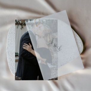 Enkel Elegant Foto Bröllop Inbjudningar
