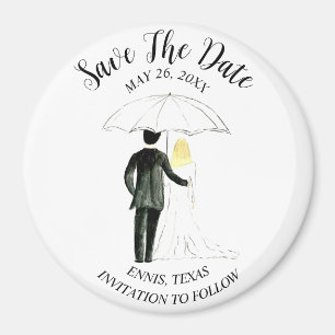 Enkel Elegant Foto Bröllop Modern Rustic Magnet