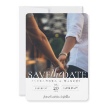 Enkel Elegant Foto Bröllop spara datum