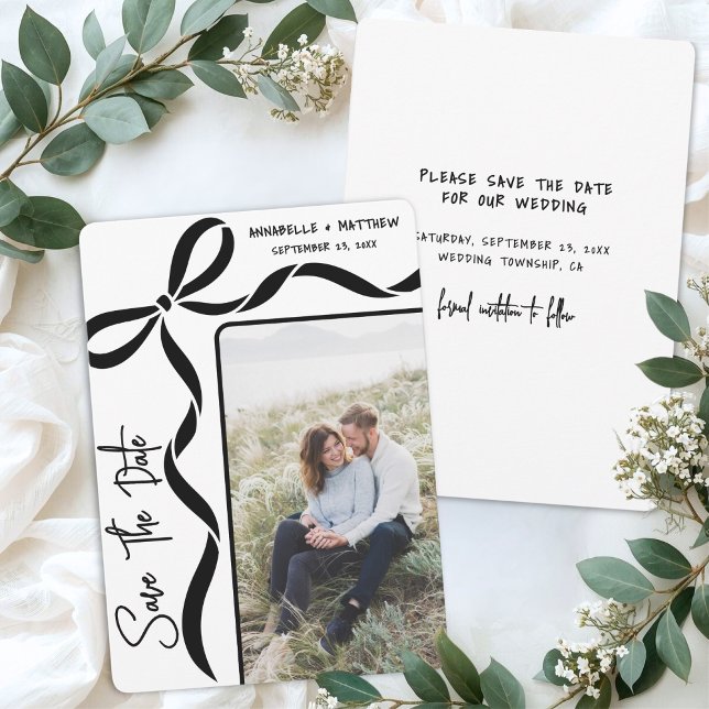 Enkel Elegant Foto Bröllop Spara Datumet (Simple Elegant Photo Wedding Save the Date)