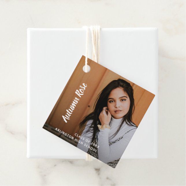 Enkel Elegant Foto Modern Studenten Gåvor Etiketter (På plats)