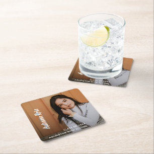 Enkel Elegant Foto Modern Studenten Underlägg Papper Kvadrat