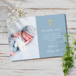 Enkel Elegant Foto Namnteckning skriptförlamning Tack Kort<br><div class="desc">En enkel elegant namnteckning skriptfotobaptism eller ett kristet tack. Anpassa med din speciella bild och tack för att du har skrivit chicen. Designad av Thisisnotme©</div>