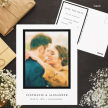 Enkel Elegant Foto Spara Datum Annonsering