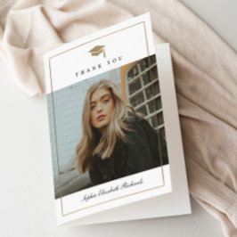 Enkel Elegant Foto Studenten Tack Kort